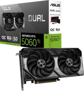 DUAL-RTX5060TI-O8G Dual GeForce RTX 5060 Ti – 8GB